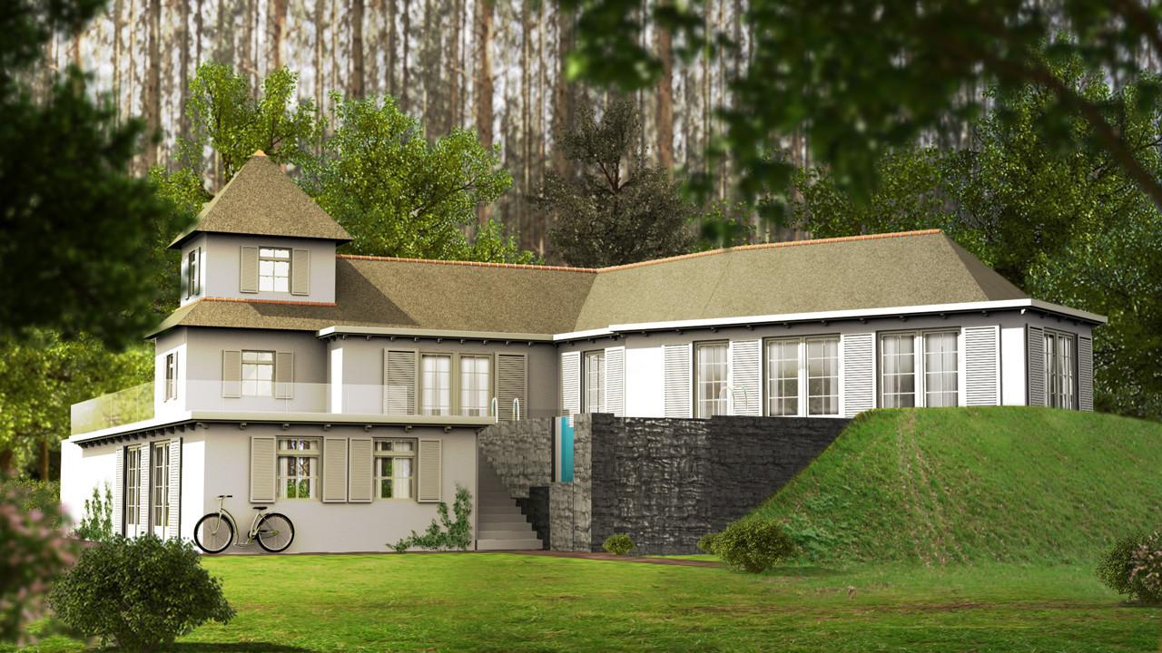 3D impressie uitbreiding bungalow tot villa